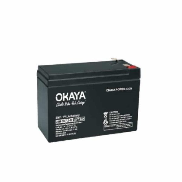 Okaya SMF OB 7.2-12 VRLA 12V, 7.2Ah Battery For UPS/Backup Application