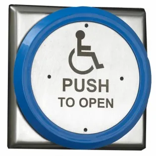 Hoyles eblppo2 Flush Push Pad, pre-printed Disabled logo and Push To Open