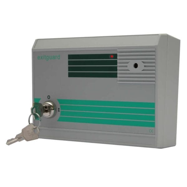Exitguard door alarm with integral keyswitch - Green