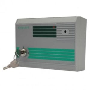Exitguard door alarm with integral keyswitch - Green