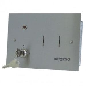 Hoyles EX105SF 12vdc Flush Exitguard alarm c/w integral keyswitch
