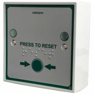 Aidalarm S1708A Aidalarm Press to Reset Button with Braille text