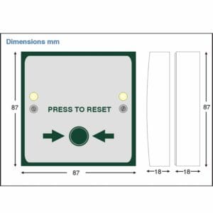 Aidalarm S1708A Aidalarm Press to Reset Button with Braille text