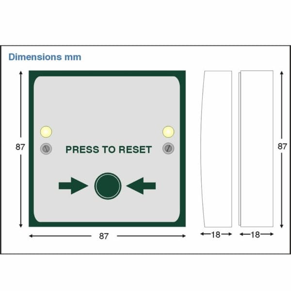 Aidalarm S1708A Aidalarm Press to Reset Button with Braille text