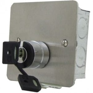 Hoyles S1709WP Two position waterproof keyswitch on stainless steel