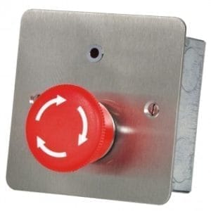 Hoyles S1711SL Mushroom headed latching button with LED Twist release