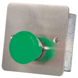 Hoyles S1712SG Mushroom headed momentary action Green button