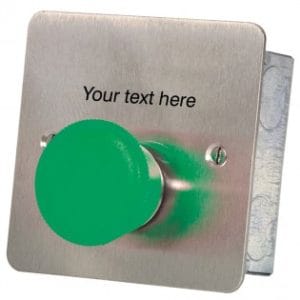 Hoyles S1712SGTC Mushroom headed momentary action Green button custom txt