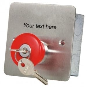 Hoyles S1713STC Mushroom headed latching button key release Custom Text