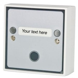 Hoyles Multi function push button c/w LEDs sounder & custom text