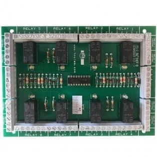 Hoyles S312N-8 8 x transistorised double pole relay modules on a single PCB