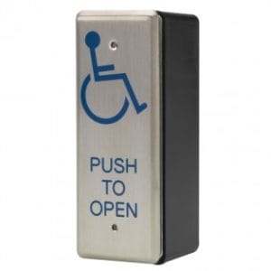 Hoyles SPB002ND Narrow Style Push Pad with printed disabled logo and text