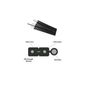 04 Core Single Mode FTTH Flat Outdoor Armoured Fiber Cable - LSZH Sheath