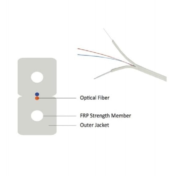 Avalon 04 Core Single Mode FTTH Flat Indoor Fiber Cable - LSZH Sheath