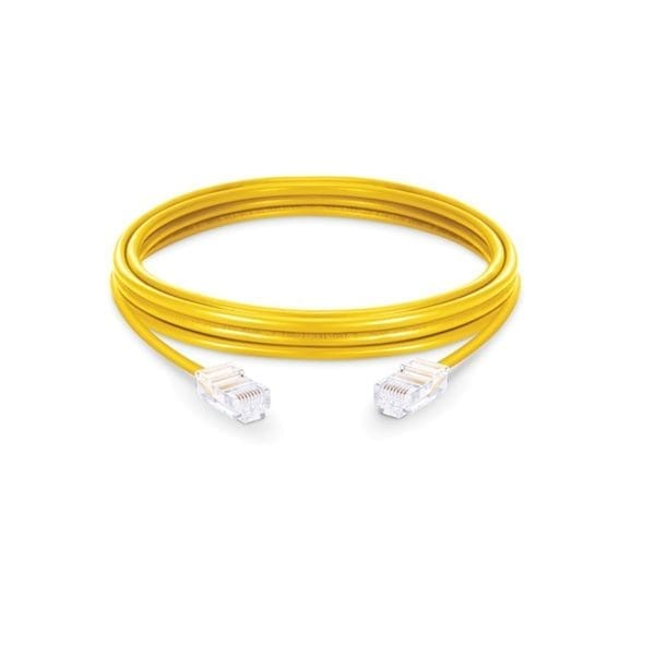 Avalon Cat6A 10G UTP 26 AWG PVC Patch Cord Yellow 1 mtr