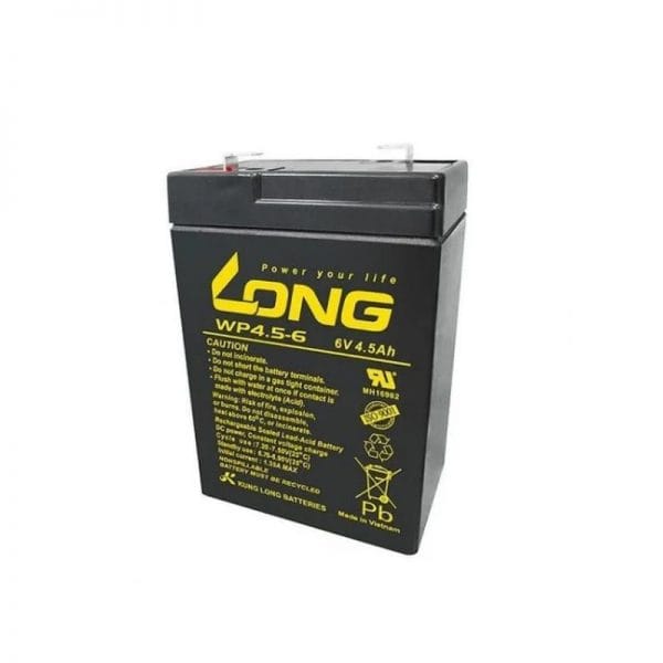 Long WP4.5-6, 4.5Ah, 6V Rechargeable Sealed Lead Acid Battery