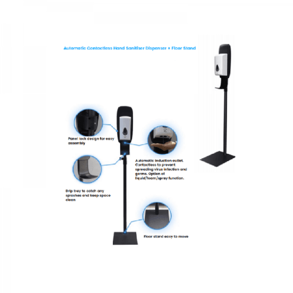 Automatic Contactless Hand Sanitiser Dispenser + Floor Stand