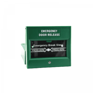 emergency Break Glass in green color