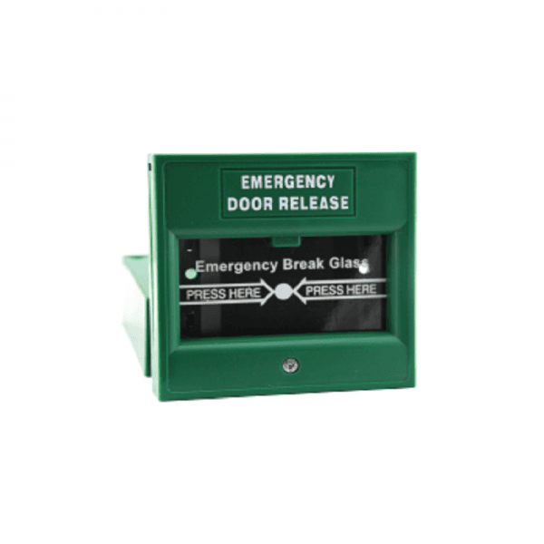 emergency Break Glass in green color