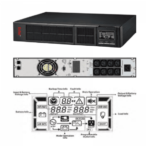 ExTell Galaxy, Rack Mount Single Phase Internal Battery 3 KVA Online UPS - Black - E003GIR31-30 MIN BACKUP @ 600 W LOAD