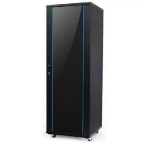 DME Prolink - Floor Mount Cabinet 15RU Front Glass Door, Rear Solid Metal Door