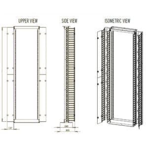 DME Prolink - Vertical Cable Manager 47U, 129mm x 215mm