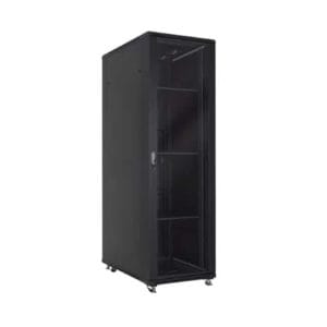 DME Prolink - Floor Mount Cabinet Perforated Front & Rear Double Doors, 32RU - Black