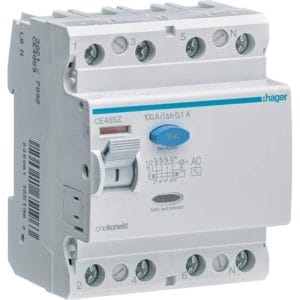Hager - ELCB Onekonekt 100A 4P 100MA CE485Z