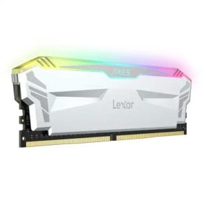 Lexar - Ares RGB DDR4 4000Mbps CL18 Memory with Heatsink and RGB Lighting 2x8GB, White