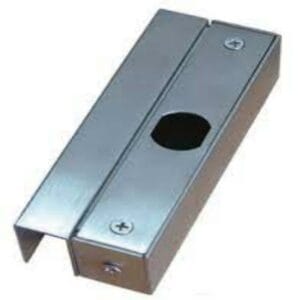Bracket for electric bolt on glass door