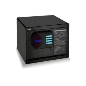 Rubik - Safe Box Vault with Digital Pin Code Lock and Back-lit Keypad, Black - RUBIK-EM-2042