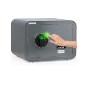 Rubik - Safe Box with Biometric Fingerprint Lock, A4 Document Size, Grey - RB25QC9