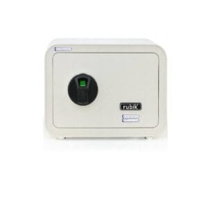 Rubik - Safe Box with Biometric Fingerprint Lock Safety Deposit Box, Warm Grey - RB25QC9