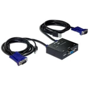 D-Link - 2-Port KVM Switch With VGA And USB Ports 2 Port Switch - KVM-221/DSE
