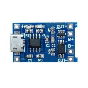B E - Enhanced Dual Function Micro-USB Powered 5V 1A 1S LiPo Battery Charger TP4056 Module with Internal DW01A Battery Protection IC - BCBG0011