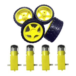 B E - Robotics Gear Motor and Wheel Kit DC Motors with Sturdy Tires for DIY Robots and Educational Project - DEAR0030