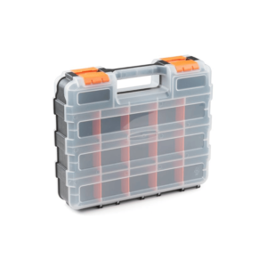 Casoman - Double Side Tool Organizer with Impact Resistant Polymer 34-Compartment, Black/Orange - TPOX0038