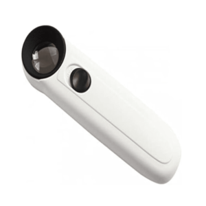 Mini LED Double Light Hand Jewelry Magnifier Microscope Magnifying Glass Loupe MG6B-1B, 40 x 21mm - TPIT0007