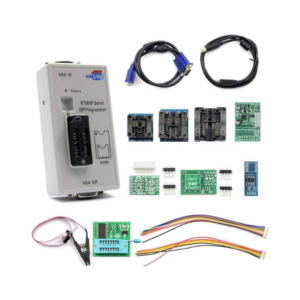 RT809F Programmer Bundle with 7 Adapters, IC Clip, LCD Display, and English Software for BIOS/ISP/USB/VGA - DEEA0052